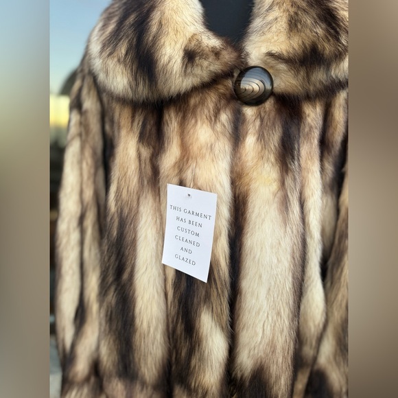 L/XL RARE German Sable Fitch Fur Swing Coat Maximilian Furs Modern Genuine Fur - Picture 9 of 14